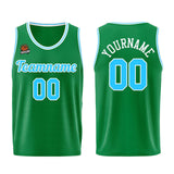 Custom Kelly Green Llight Blue Basketball Jersey for Men Women Adult Youth Stitched Name Number Logo