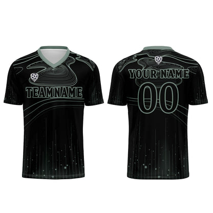 Custom Black Light Green Soccer Uniform Jersey Kids Adults Personalized Set Jersey Shirt