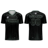 Custom Black Light Green Soccer Uniform Jersey Kids Adults Personalized Set Jersey Shirt