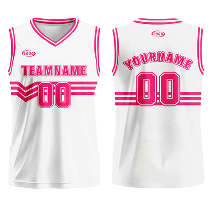 Custom White Rose Red Basketball Jersey Uniform Suit Printed Your Logo Name Number