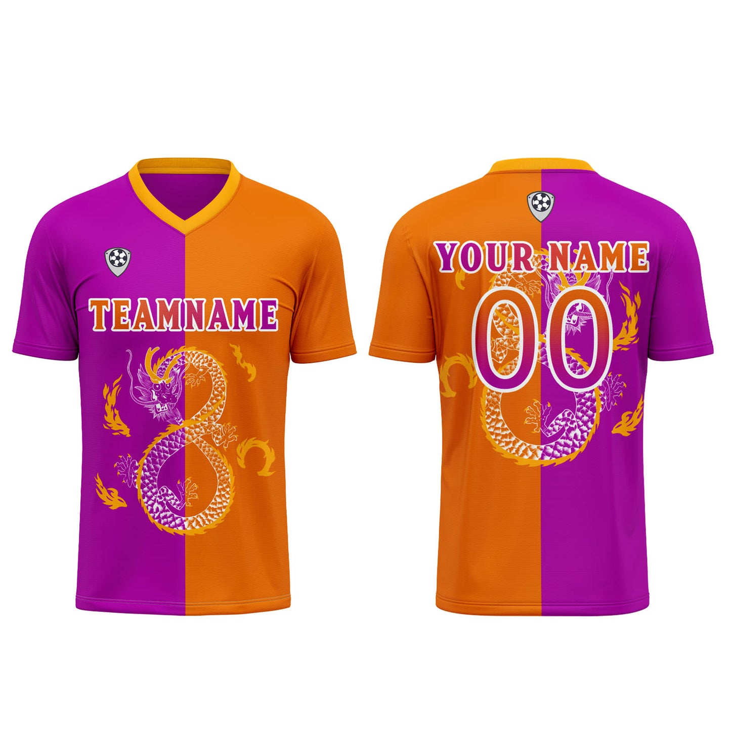 Custom Purple Orange Uniform Jersey Kids Adults Personalized Set Jersey Shirt