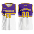 Custom Purple White Yellow Basketball Jersey Uniform Suit Printed Your Logo Name Number