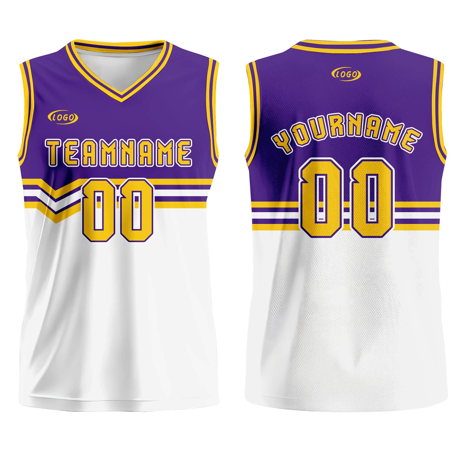 Custom Purple White Yellow Basketball Jersey Uniform Suit Printed Your Logo Name Number