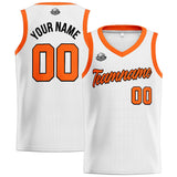 Custom White Orange Basketball Jersey for Men Women Adult Youth Stitched Name Number Logo