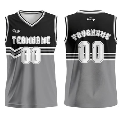 Custom Black Gray White Basketball Jersey Uniform Suit Printed Your Logo Name Number