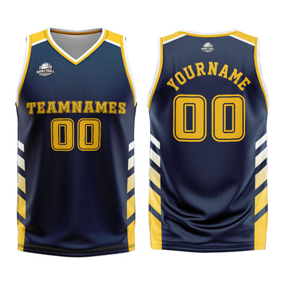 Custom Blue Yellow Basketball Jersey Uniform Suit Printed Your Logo Name Number