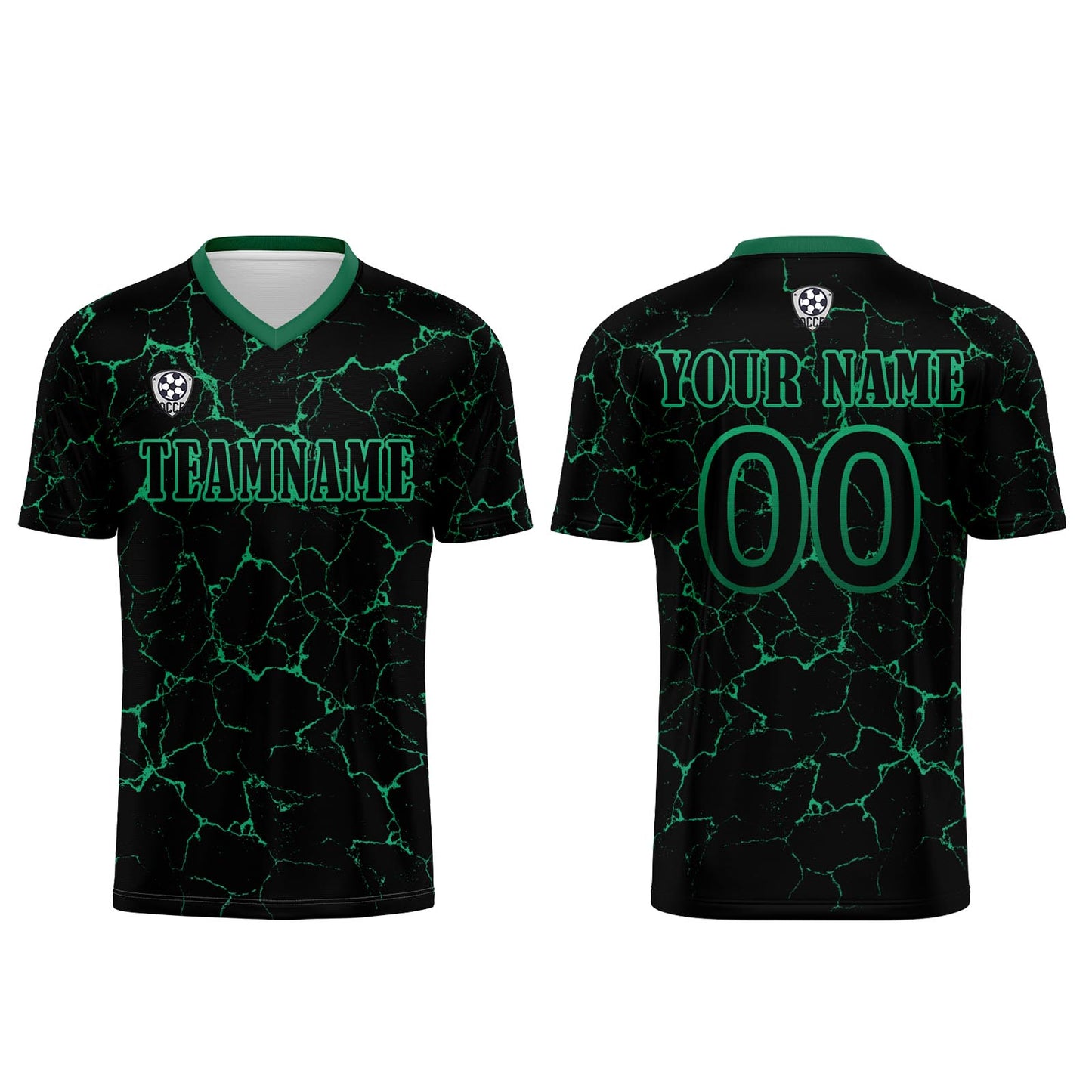 Custom Black Green Soccer Uniform Jersey Kids Adults Personalized Set Jersey Shirt