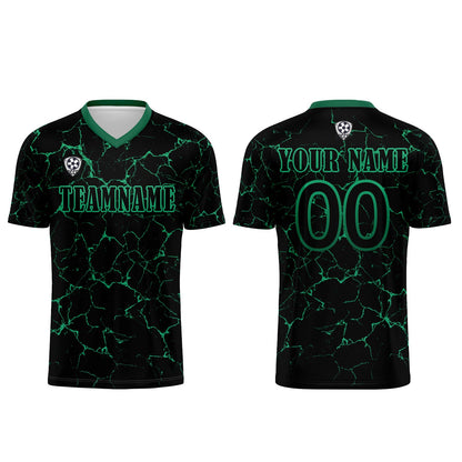 Custom Black Green Soccer Uniform Jersey Kids Adults Personalized Set Jersey Shirt