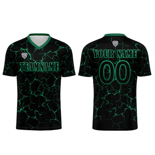 Custom Black Green Soccer Uniform Jersey Kids Adults Personalized Set Jersey Shirt