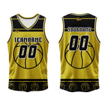 Custom Black Yellow Basketball Jersey Uniform Suit Printed Your Logo Name Number