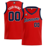 Custom Red Navy Basketball Jersey for Men Women Adult Youth Stitched Name Number Logo