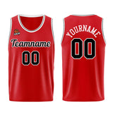 Custom Red Black Basketball Jersey for Men Women Adult Youth Stitched Name Number Logo