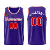 Custom Purple Red Basketball Jersey for Men Women Adult Youth Stitched Name Number Logo