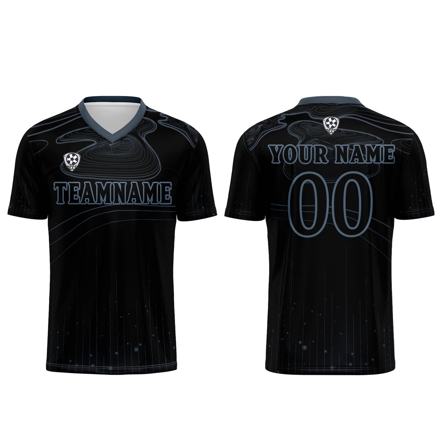 Custom Black Haze Blue Soccer Uniform Jersey Kids Adults Personalized Set Jersey Shirt