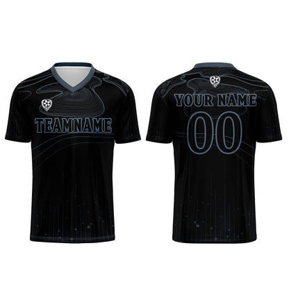 Custom Black Haze Blue Soccer Uniform Jersey Kids Adults Personalized Set Jersey Shirt