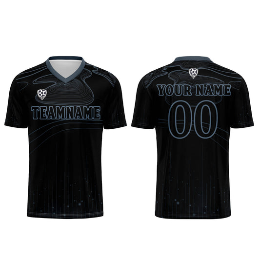 Custom Black Haze Blue Soccer Uniform Jersey Kids Adults Personalized Set Jersey Shirt