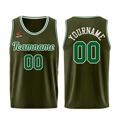 Custom Army Green-Green Basketball Jersey for Men Women Adult Youth Stitched Name Number Logo