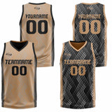 Custom Brown Black Reversible Basketball Suit for Adults and Kids Personalized Jersey
