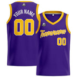Custom Purple Yellow Basketball Jersey for Men Women Adult Youth Stitched Name Number Logo