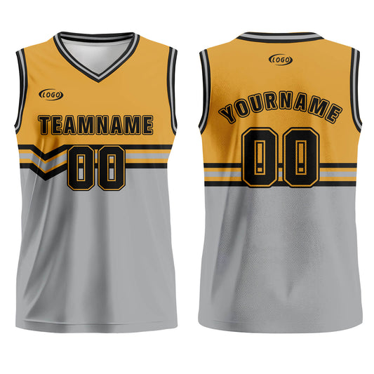 Custom Orange Grey Black Basketball Jersey Uniform Suit Printed Your Logo Name Number