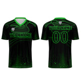 Custom Black Green Soccer Uniform Jersey Kids Adults Personalized Set Jersey Shirt