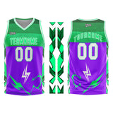 Custom Purple Green Basketball Jersey Uniform Suit Printed Your Logo Name Number