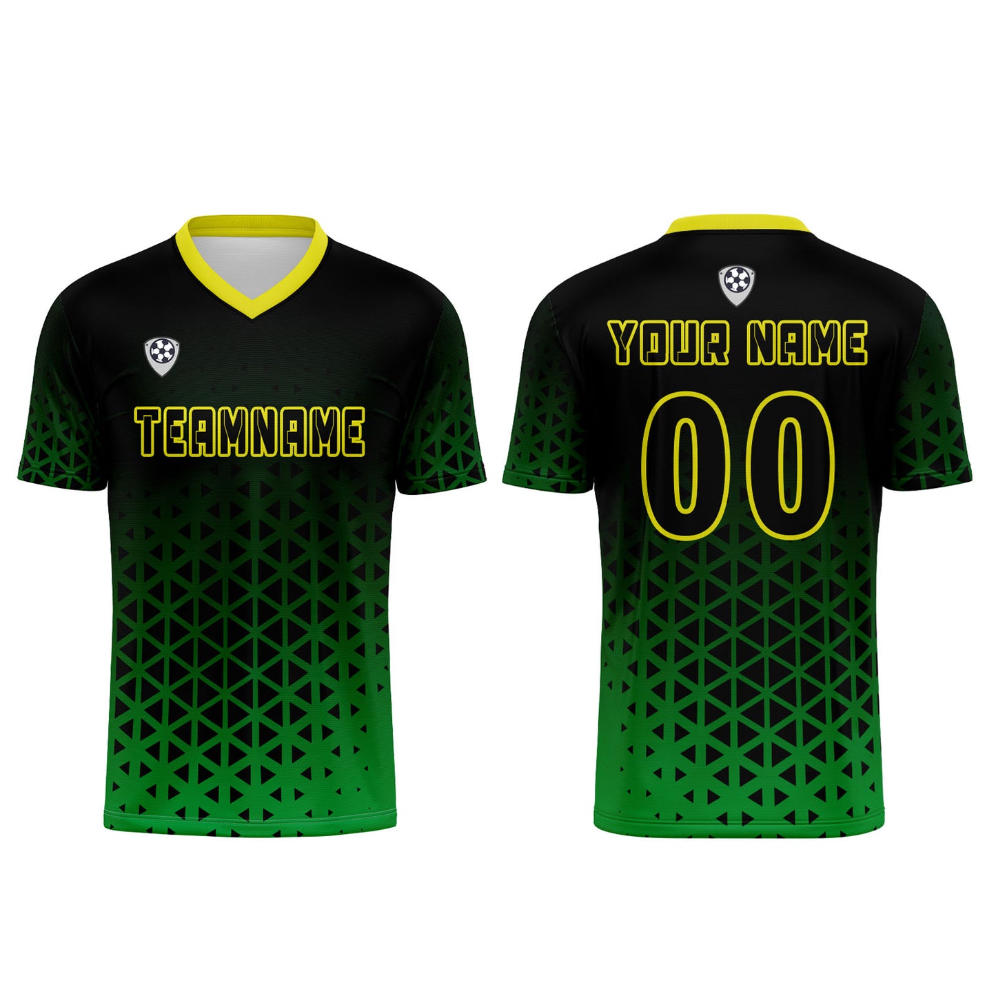Custom Green Yellow Uniform Jersey Kids Adults Personalized Set Jersey Shirt