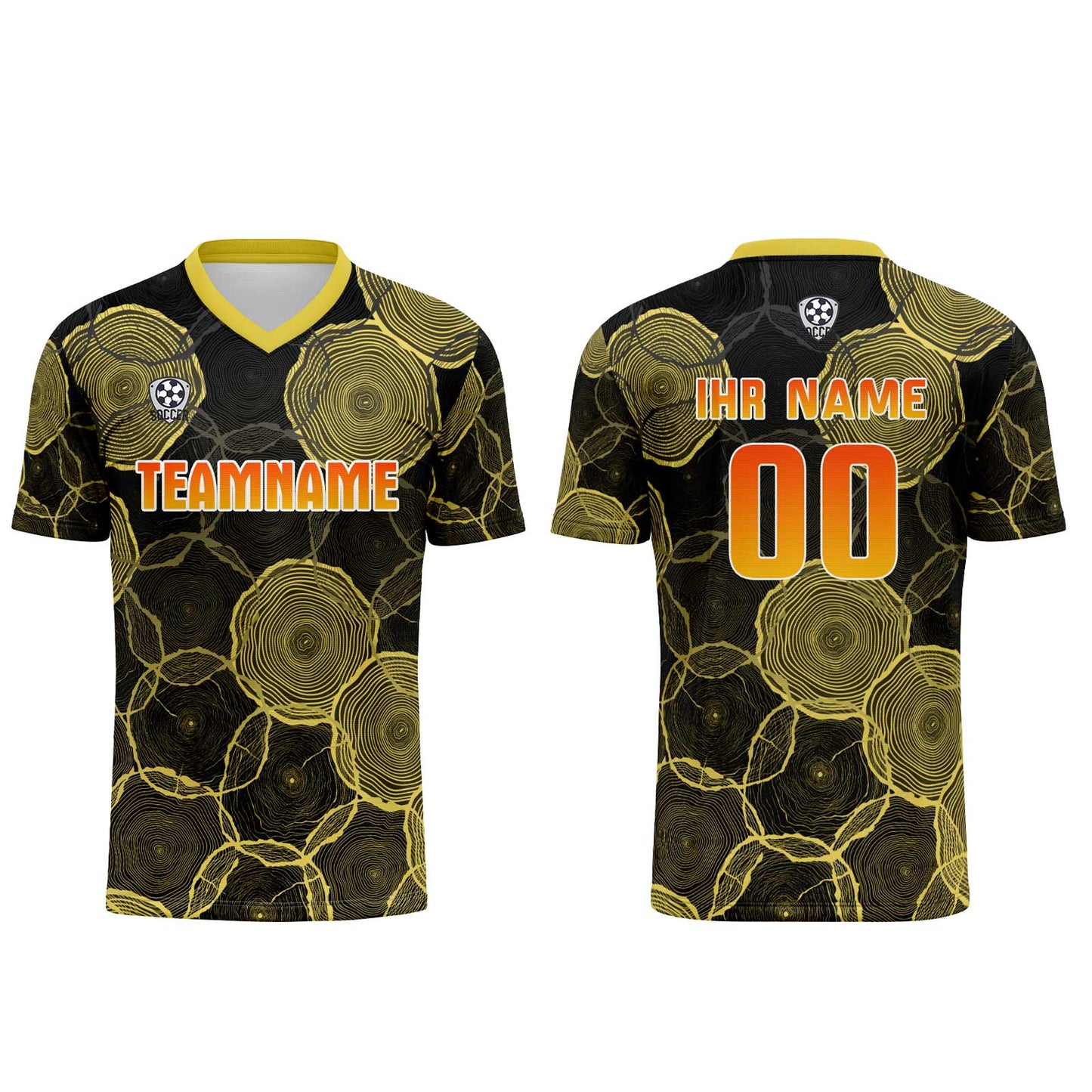Custom  Black Yellow Uniform Jersey Kids Adults Personalized Set Jersey Shirt