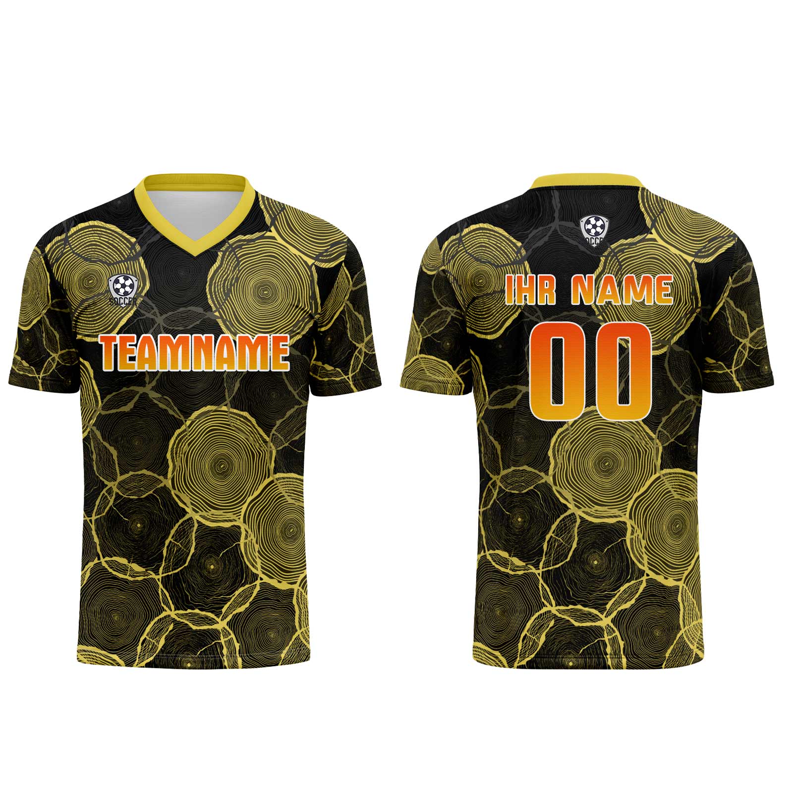 Custom  Black Yellow Uniform Jersey Kids Adults Personalized Set Jersey Shirt