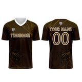 Custom Dark Brown Soccer Uniform Jersey Kids Adults Personalized Set Jersey Shirt