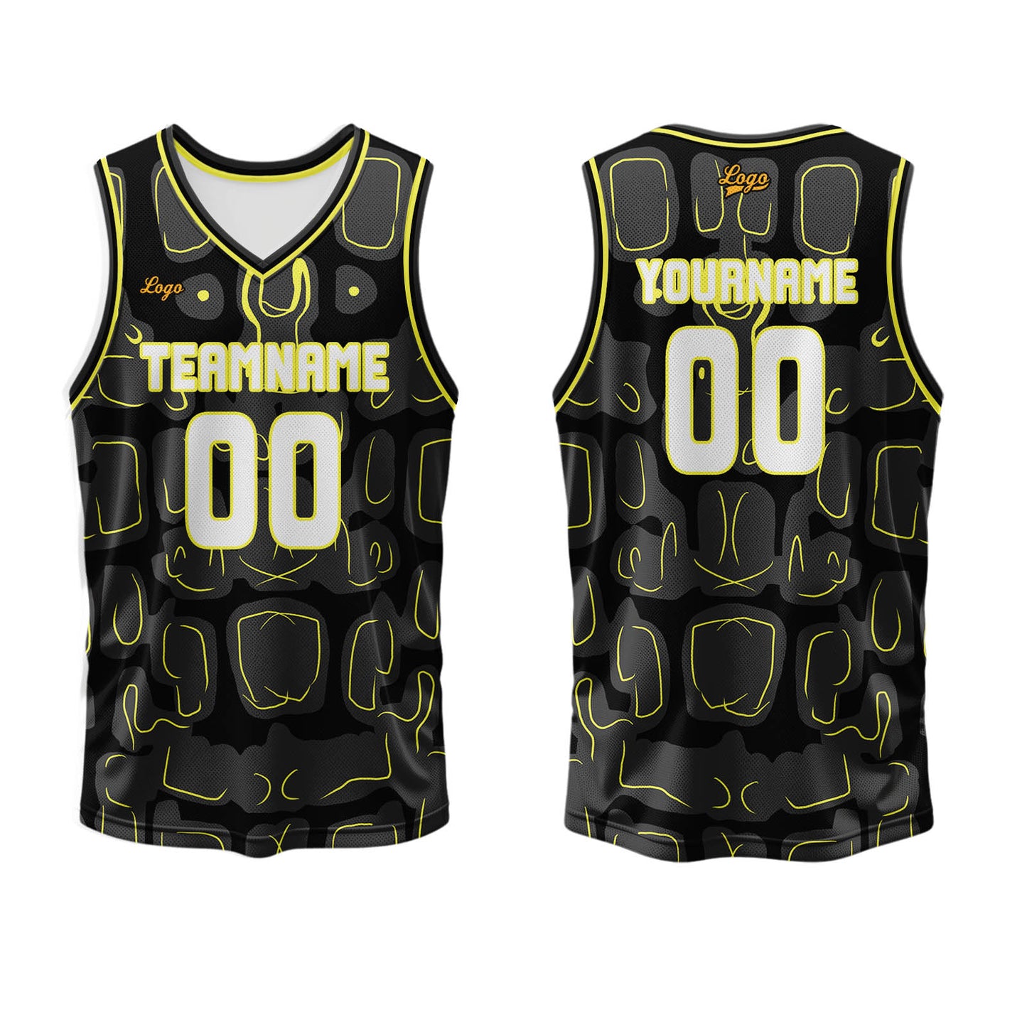 Custom Black Lemon Yellow Basketball Jersey Uniform Suit Printed Your Logo Name Number
