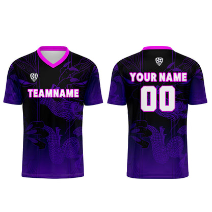 Custom Black Purple Uniform Jersey Kids Adults Personalized Set Jersey Shirt