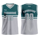 Custom Green Gray White Basketball Jersey Uniform Suit Printed Your Logo Name Number