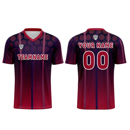 Custom Red Purple Uniform Jersey Kids Adults Personalized Set Jersey Shirt
