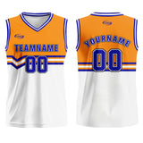 Custom Orange White Blue Basketball Jersey Uniform Suit Printed Your Logo Name Number