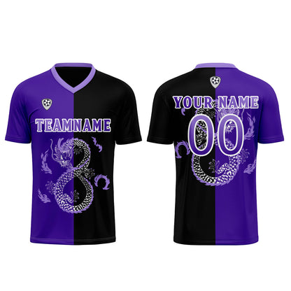 Custom Purple Black Uniform Jersey Kids Adults Personalized Set Jersey Shirt