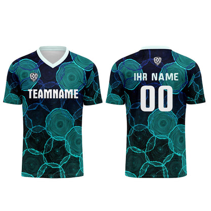 Custom  Black Cyan Uniform Jersey Kids Adults Personalized Set Jersey Shirt