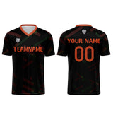 Custom Black Orange Red Soccer Uniform Jersey Kids Adults Personalized Set Jersey Shirt
