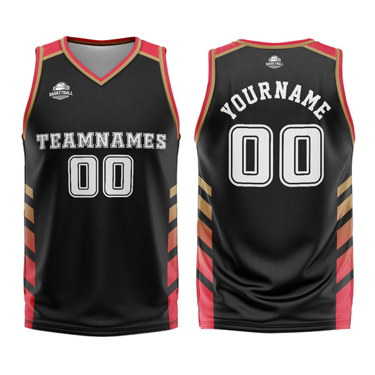 Custom Black Red Basketball Jersey Uniform Suit Printed Your Logo Name Number