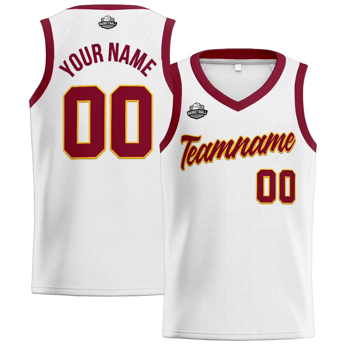 Custom White Burgundy Basketball Jersey for Men Women Adult Youth Stitched Name Number Logo