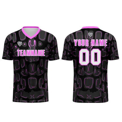 Custom Black Rose Red Soccer Uniform Jersey Kids Adults Personalized Set Jersey Shirt