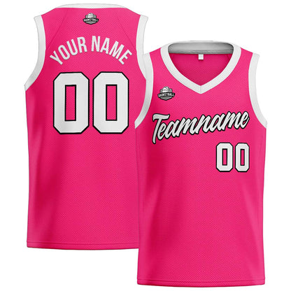 Custom Pink White Basketball Jersey for Men Women Adult Youth Stitched Name Number Logo