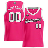 Custom Pink White Basketball Jersey for Men Women Adult Youth Stitched Name Number Logo