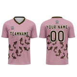 Custom Pink Soccer Uniform Jersey Kids Adults Personalized Set Jersey Shirt