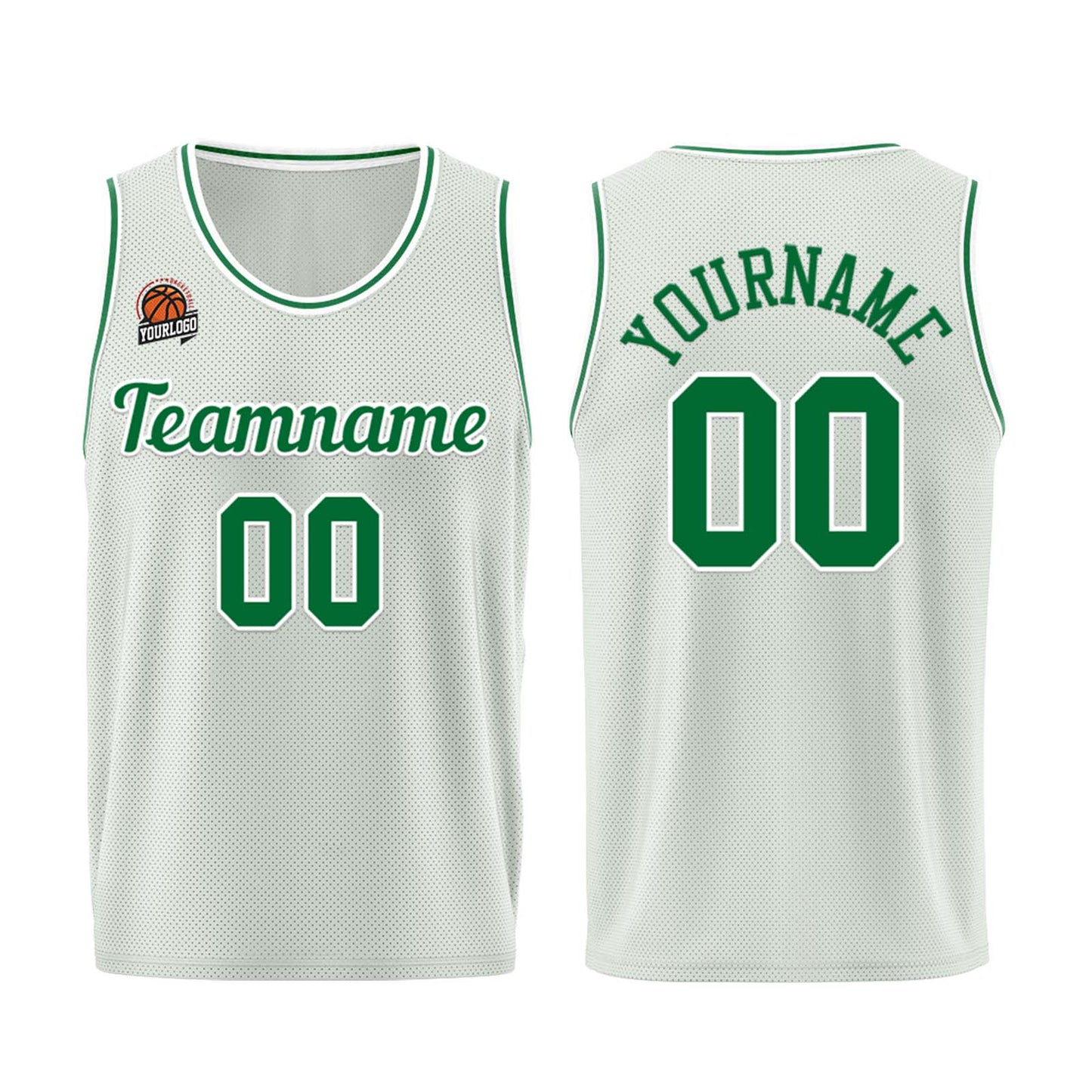 Custom Gray-Green Basketball Jersey for Men Women Adult Youth Stitched Name Number Logo