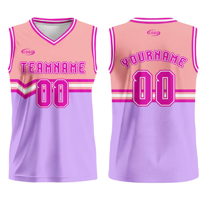 Custom Pink Purple Rose Red Basketball Jersey Uniform Suit Printed Your Logo Name Number