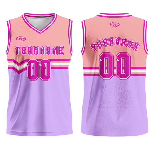 Custom Pink Purple Rose Red Basketball Jersey Uniform Suit Printed Your Logo Name Number