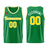 Custom Kelly Green Yellow Basketball Jersey for Men Women Adult Youth Stitched Name Number Logo