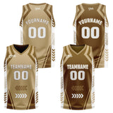 Custom Brown Reversible Basketball Suit for Adults and Kids Personalized Jersey