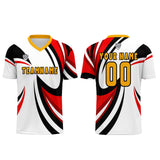 Custom White Red Uniform Jersey Kids Adults Personalized Set Jersey Shirt